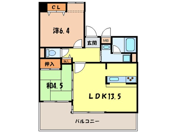 白鷹苦楽園マンションの物件間取画像